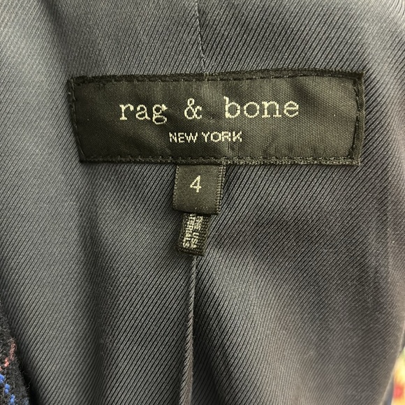 rag & bone Nancie Wool Blazer in Navy Check Size 4 - Picture 14 of 16